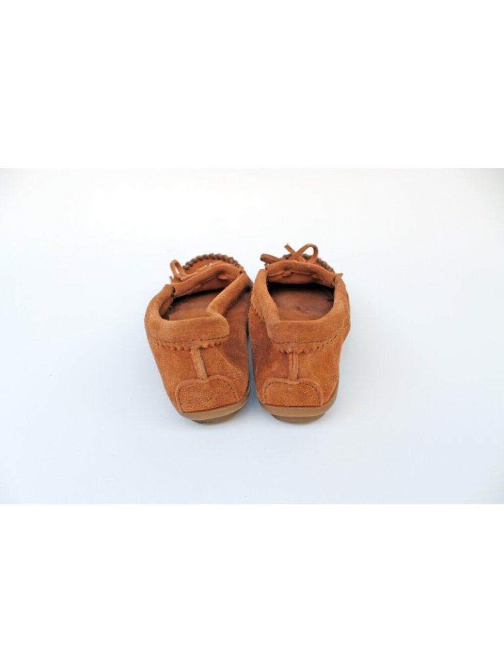 Minnetonka Women's Thunderbird Suede Leather Moccasins Beaded Fringe Tan Size 6 - Picture 5 of 15